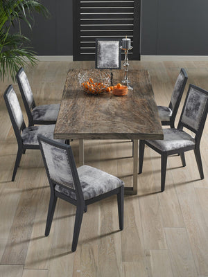 Mesmerize Dining Chair, Mist Grey, Grey Wooden Legs