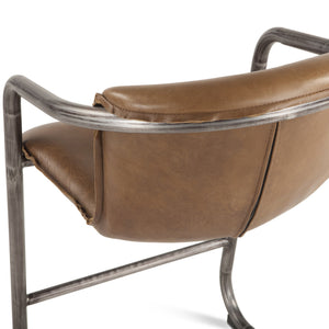 Portofino Distressed Chestnut Leather Counter Chair