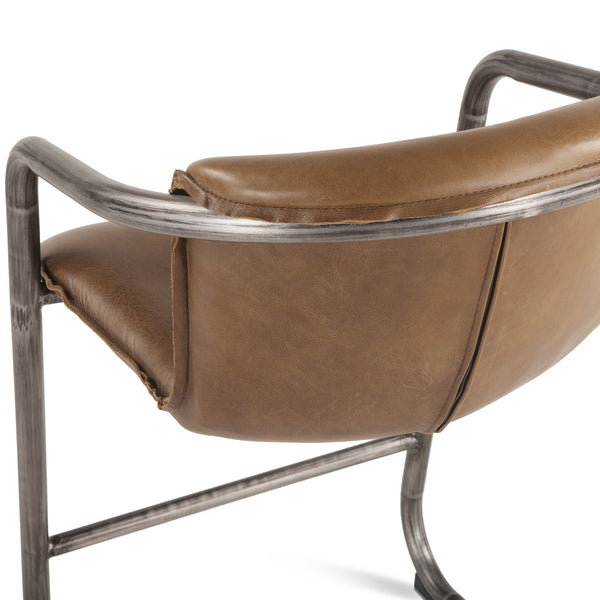 Portofino Distressed Chestnut Leather Counter Chair