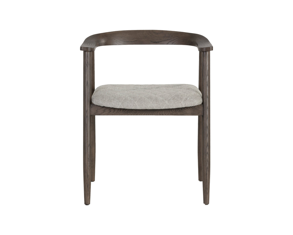 JEREMY DINING ARMCHAIR - DARK BROWN - BELFAST HEATHER GREY