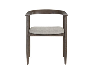 JEREMY DINING ARMCHAIR - DARK BROWN - BELFAST HEATHER GREY