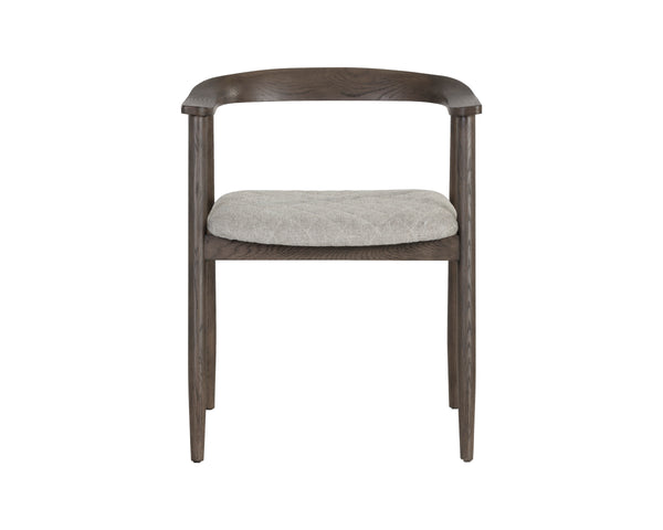JEREMY DINING ARMCHAIR - DARK BROWN - BELFAST HEATHER GREY