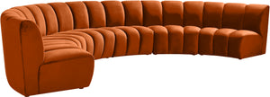 Lynda 6pc. Modular Sectional In Cognac Velvet