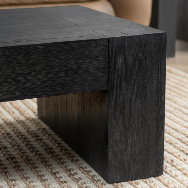 Bristol Solid Wood Coffee Table - Aged Black Finish
