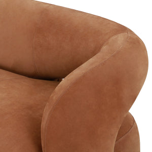 Mazie Sofa In Nubuck Cognac And Burnt Umber