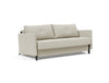 CUBED QUEEN SOFA BED in MIXED DANCE NATURAL FABRIC WITH Black Steel LEGS 527