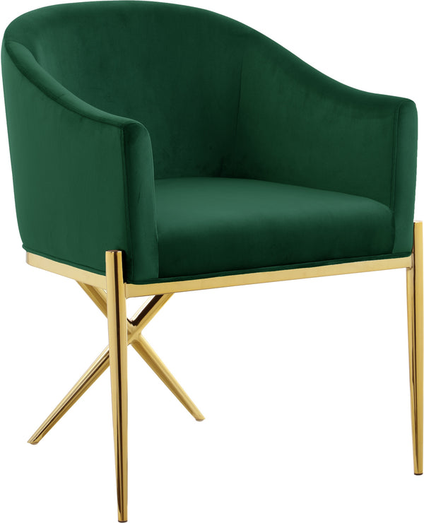 Doris Dining Chair In Green Velvet