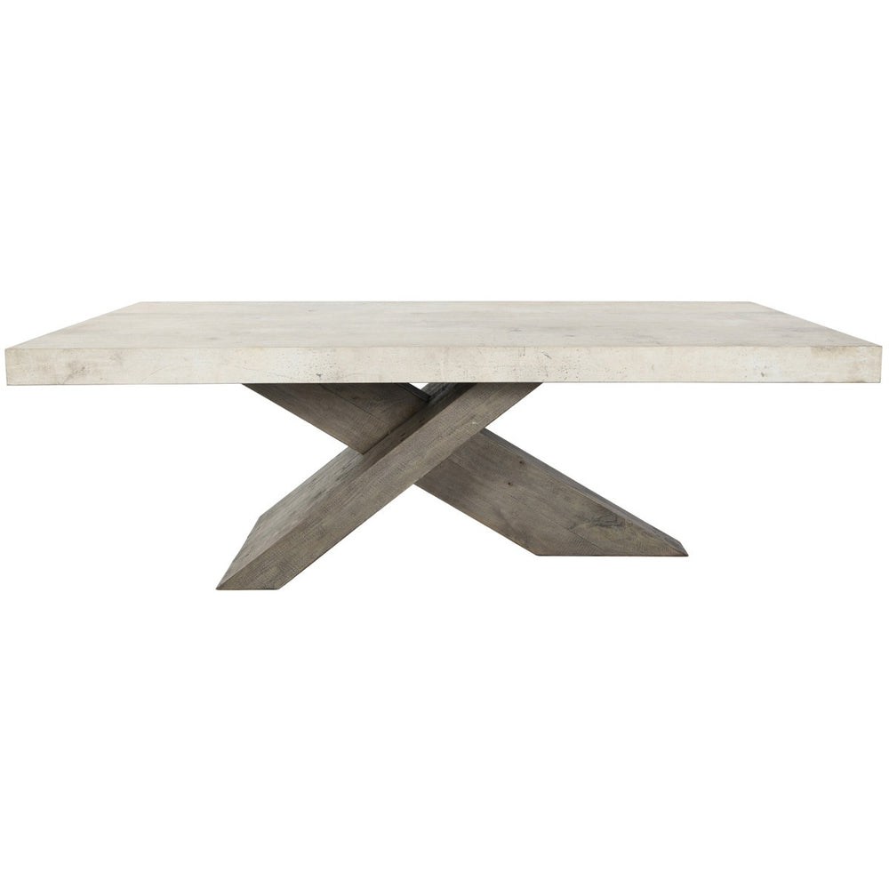 Durant Solid Wood Coffee Table - Antique White/Distressed Brown