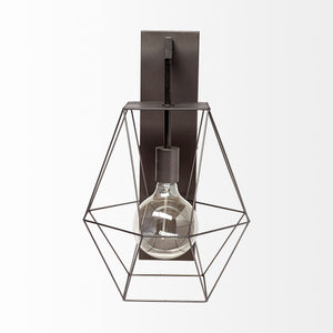 Cordova 12x19 Gray Metal Hanging Bulb Caged Wall Sconce