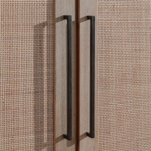 Jensen Solid Wood 4Dr Cabinet with Cane Detail