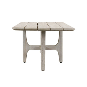Dawn Outdoor Teak Coffee Table with Curved Edges - Gray