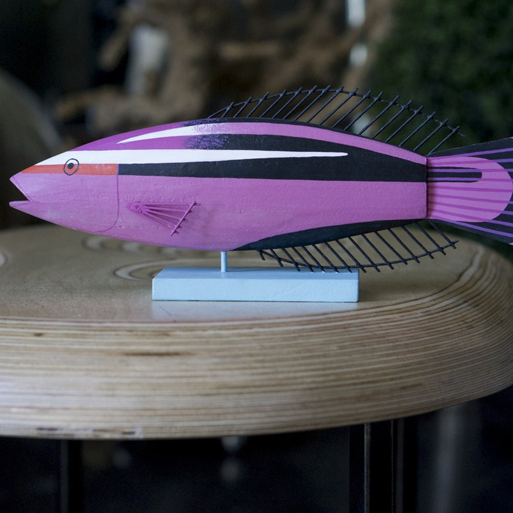 Pink 5"H Wrasse Fish Sculpture