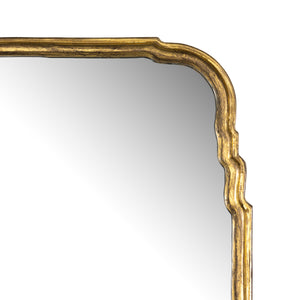 Loire Floor Mirror In Antiqued Gold Leaf