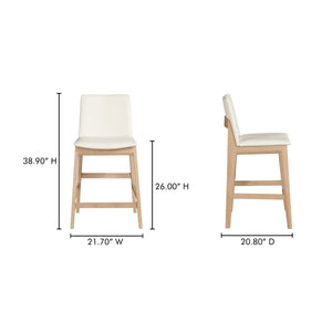 Moe's Deco White Counter Stool with Walnut Frame