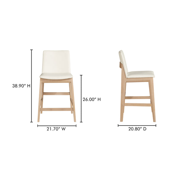 Moe's Deco White Counter Stool with Walnut Frame