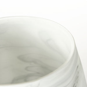 Volta I Short Gray Cream Glass Abstract Pattern Vase