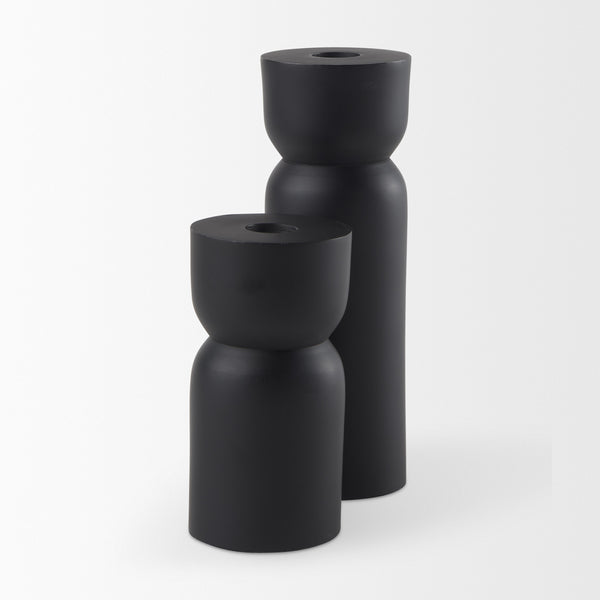 Malta Small Black Metal Candle Holder