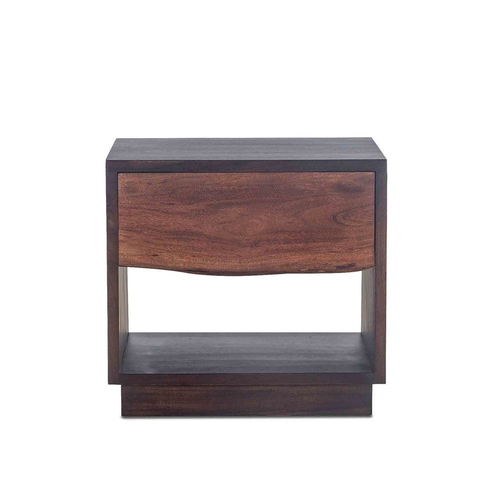 San Marino 24-Inch Acacia Wood Live Edge Night Chest in Raw Walnut Finish