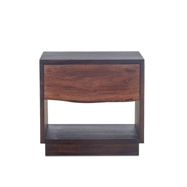 San Marino 24-Inch Acacia Wood Live Edge Night Chest in Raw Walnut Finish