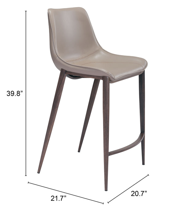 Magnus Counter Stool (Set of 2) Brown & Walnut