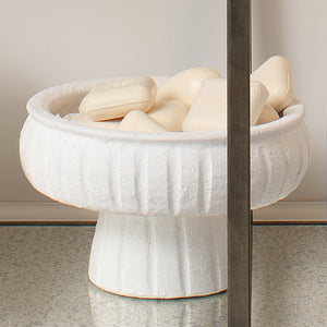 Aegean Ceramic Pedestal Decorative Bowl, Small