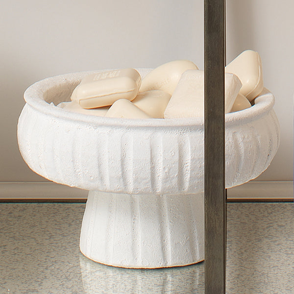 Aegean Ceramic Pedestal Decorative Bowl, Small