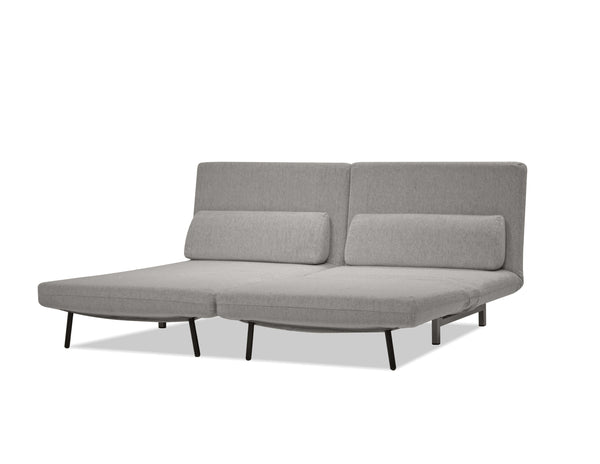 ISO Double Fabric Motion Sofa in Double silver fabric