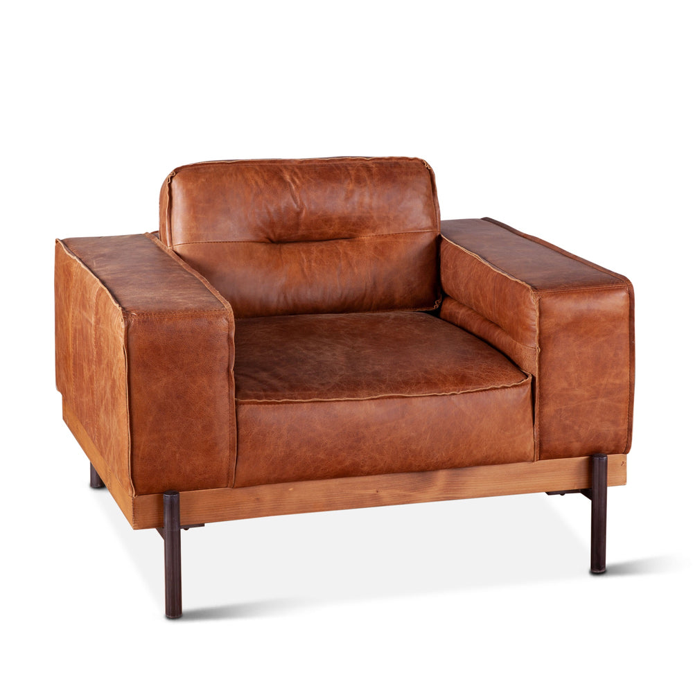 Portofino Leather Sofa Antique Ebony