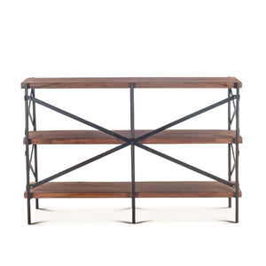 Organic Forge 56-Inch Horizontal Live Edge Bookshelf