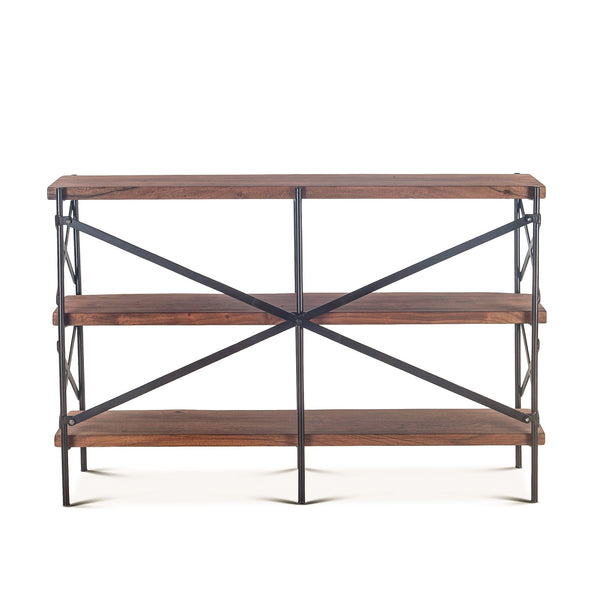 Organic Forge 56-Inch Horizontal Live Edge Bookshelf
