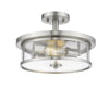 Savannah 2 Light Semi Flush Mount in Brushed Nickel Finish