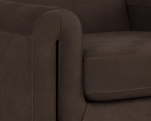 ROMER ARMCHAIR - BRUSHED GOLD - NUBUCK COCOA LEATHER