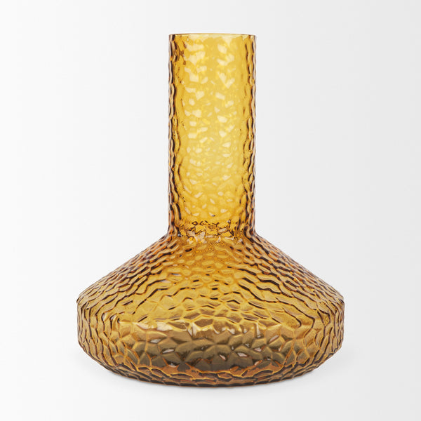 Jolene Tall  Amber Glass Vase