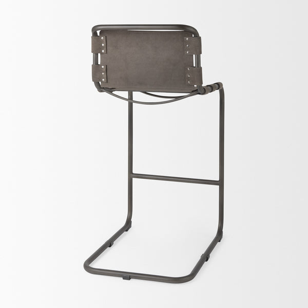 Berbick 43" Total Height Brown/Gray Suede w/ Iron Frame Bar Stool
