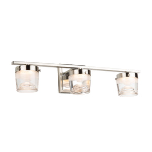 Newbury 3 Light LED Wall Light in Brushed & Polished Nickel