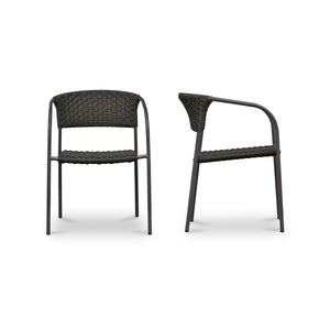 Moe's Zola Outdoor Dining Chair Set of 2 Dark Brown