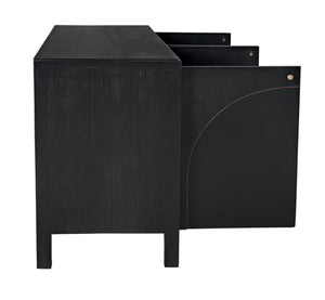 Weston Sideboard, Hand Rubbed Black with Light Brown Trim