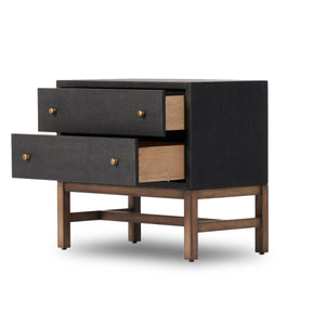Fiona Nightstand In Black Raffia