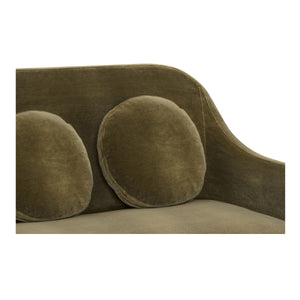 Moe's Rialto Sofa in Dark Green Faux Mohair
