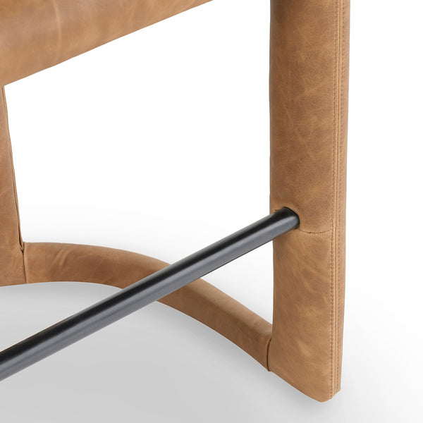 Archie Leather Counter Stool - Maple Brown