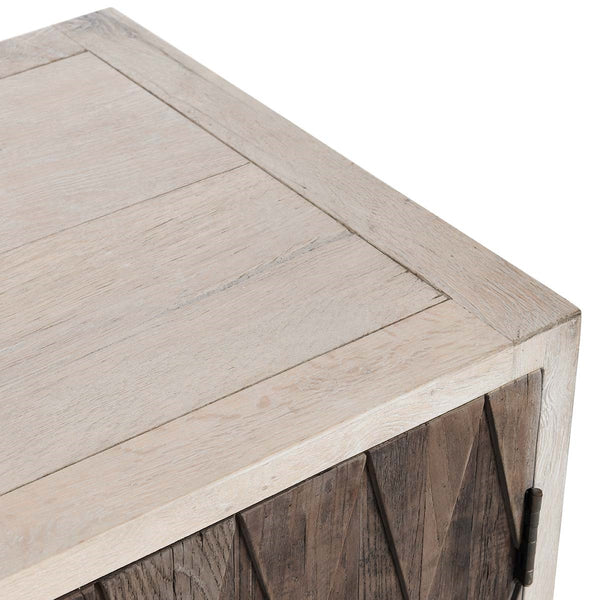 Anton Solid Wood 4Dr Cabinet with Oak Grain