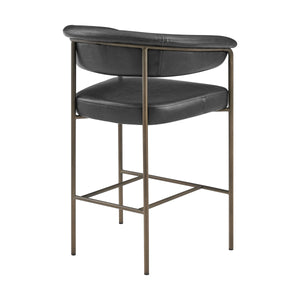Kaiden KD Faux Leather Counter Stool, Cano Black 