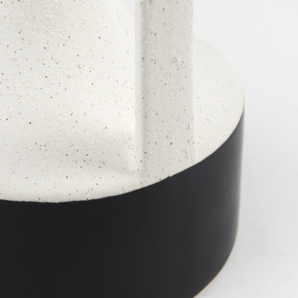 Burton 11.6H Medium White and Black Ceramic Jug Vase