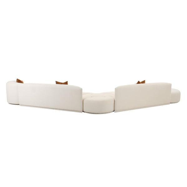 Fickle Cream Boucle 5-Piece Modular Chaise Sectional