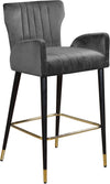 Alonzo Stool In Grey Velvet