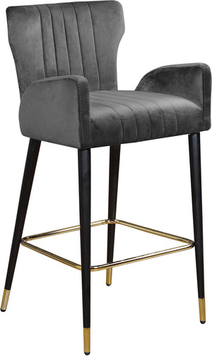 Alonzo Stool In Grey Velvet