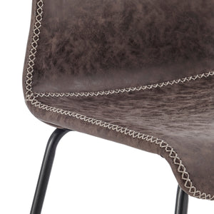 Jayden KD PU Low Back Counter Stool, Vintage Coffee Brown