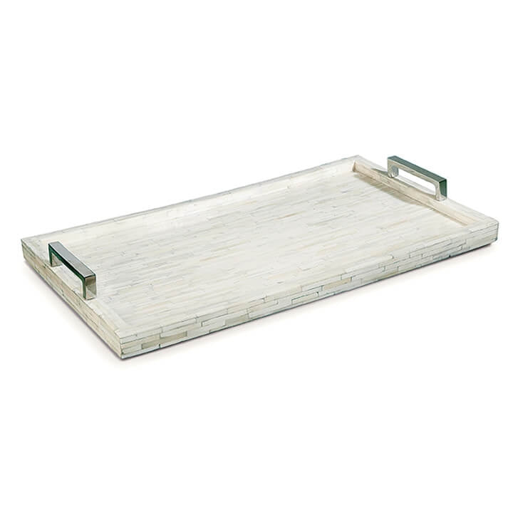 White Bone & Nickel Tray