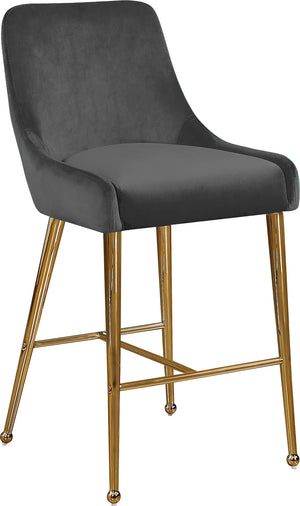 Irvin Stool In Grey Velvet