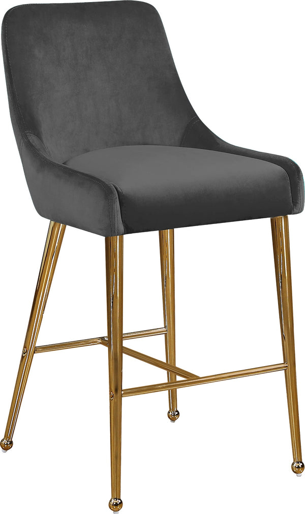 Irvin Stool In Grey Velvet